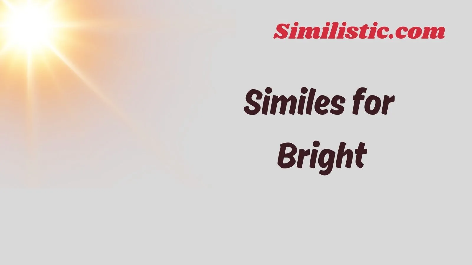 Similes for Bright