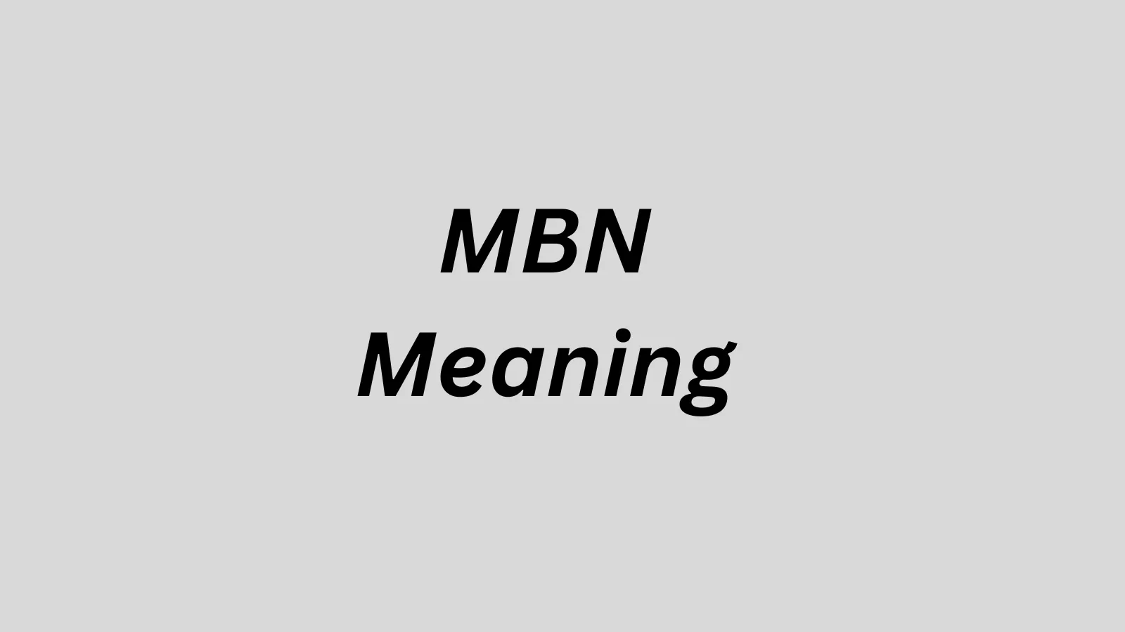 MBN Meaning in Text