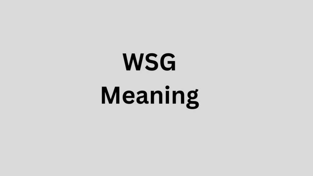 WSG Meaning in Text
