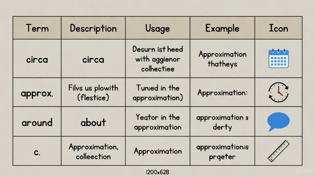 Circa Similar Terms & Alternatives